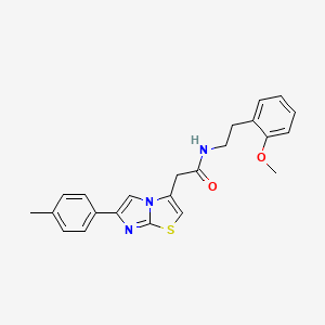 molecular formula C23H23N3O2S B2732817 N-(2-methoxyphenethyl)-2-(6-(p-tolyl)imidazo[2,1-b]thiazol-3-yl)acetamide CAS No. 897463-27-3