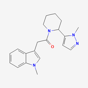 molecular formula C20H24N4O B2732826 2-(1-Methylindol-3-yl)-1-[2-(2-methylpyrazol-3-yl)piperidin-1-yl]ethanone CAS No. 2310125-13-2