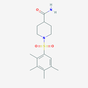 molecular formula C16H24N2O3S B273283 1-[(2,3,4,5-Tetramethylphenyl)sulfonyl]-4-piperidinecarboxamide 