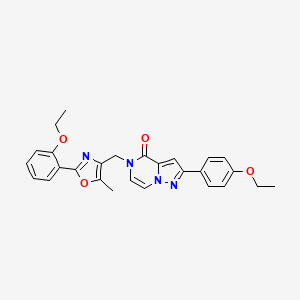 molecular formula C27H26N4O4 B2732835 2-(4-乙氧苯基)-5-((2-(2-乙氧苯基)-5-甲氧基噁唑-4-基)甲基)吡唑并[1,5-a]嘧啶-4(5H)-酮 CAS No. 1359030-85-5