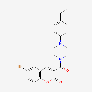 molecular formula C22H21BrN2O3 B2732838 6-Bromo-3-{[4-(4-ethylphenyl)piperazinyl]carbonyl}chromen-2-one CAS No. 886127-57-7