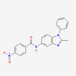 molecular formula C21H16N4O3 B2732841 N-(2-methyl-1-phenyl-1H-benzo[d]imidazol-5-yl)-4-nitrobenzamide CAS No. 313535-67-0