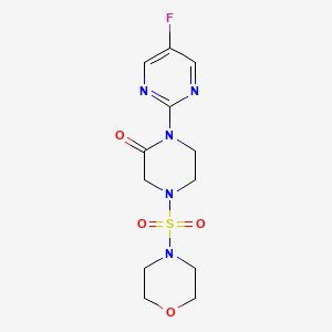 molecular formula C12H16FN5O4S B2732842 1-(5-Fluoropyrimidin-2-yl)-4-morpholin-4-ylsulfonylpiperazin-2-one CAS No. 2320415-69-6