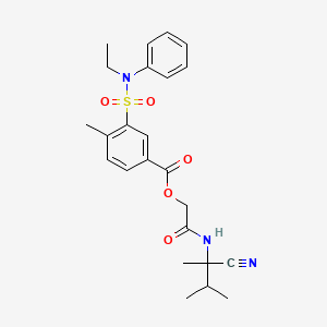[2-[(2-Cyano-3-methylbutan-2-yl)amino]-2-oxoethyl] 3-[ethyl(phenyl)sulfamoyl]-4-methylbenzoate