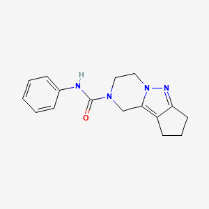 molecular formula C16H18N4O B2732858 N-phenyl-3,4,8,9-tetrahydro-1H-cyclopenta[3,4]pyrazolo[1,5-a]pyrazine-2(7H)-carboxamide CAS No. 2034413-99-3