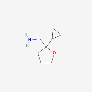 molecular formula C8H15NO B2732859 (2-Cyclopropyloxolan-2-yl)methanamine CAS No. 1936679-50-3