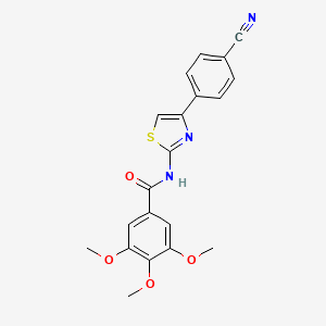 molecular formula C20H17N3O4S B2732862 N-[4-(4-cyanophenyl)-1,3-thiazol-2-yl]-3,4,5-trimethoxybenzamide CAS No. 325987-79-9