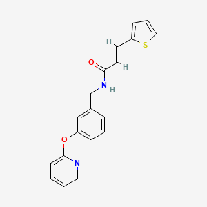 molecular formula C19H16N2O2S B2732865 (E)-N-(3-(吡啶-2-基氧基)苯甲基)-3-(噻吩-2-基)丙烯酰胺 CAS No. 1706507-93-8