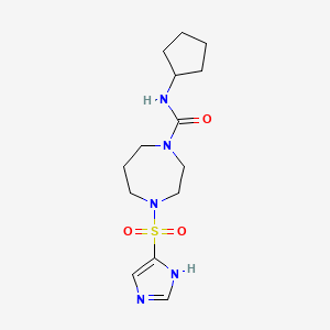 molecular formula C14H23N5O3S B2732866 4-((1H-imidazol-4-yl)sulfonyl)-N-cyclopentyl-1,4-diazepane-1-carboxamide CAS No. 1903887-83-1