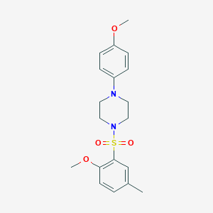 molecular formula C19H24N2O4S B273287 1-[(2-Methoxy-5-methylphenyl)sulfonyl]-4-(4-methoxyphenyl)piperazine 