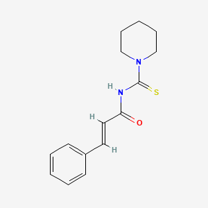 molecular formula C15H18N2OS B2732874 (2E)-3-phenyl-N-(piperidin-1-ylcarbonothioyl)prop-2-enamide CAS No. 78374-80-8