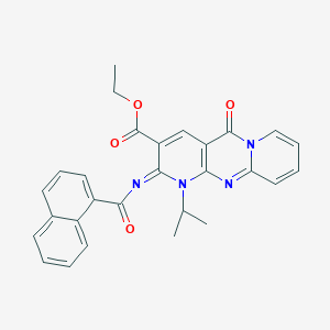 molecular formula C28H24N4O4 B2732877 (Z)-ethyl 2-((1-naphthoyl)imino)-1-isopropyl-5-oxo-2,5-dihydro-1H-dipyrido[1,2-a:2',3'-d]pyrimidine-3-carboxylate CAS No. 534567-19-6