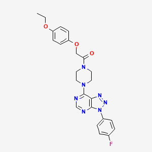 molecular formula C24H24FN7O3 B2732883 2-(4-乙氧基苯氧基)-1-(4-(3-(4-氟苯基)-3H-[1,2,3]三唑并[4,5-d]嘧啶-7-基)哌嗪-1-基)乙酮 CAS No. 920386-29-4
