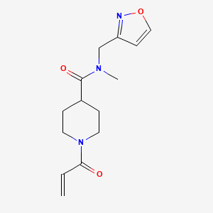 molecular formula C14H19N3O3 B2732890 N-Methyl-N-(1,2-oxazol-3-ylmethyl)-1-prop-2-enoylpiperidine-4-carboxamide CAS No. 2361681-59-4