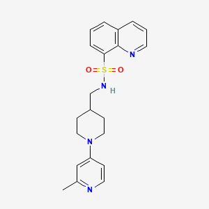 molecular formula C21H24N4O2S B2732900 N-((1-(2-methylpyridin-4-yl)piperidin-4-yl)methyl)quinoline-8-sulfonamide CAS No. 2034259-81-7