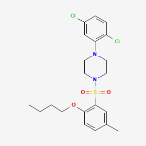 molecular formula C21H26Cl2N2O3S B2732901 1-(2-Butoxy-5-methylbenzenesulfonyl)-4-(2,5-dichlorophenyl)piperazine CAS No. 2249670-49-1