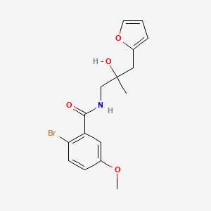 molecular formula C16H18BrNO4 B2732903 2-bromo-N-(3-(furan-2-yl)-2-hydroxy-2-methylpropyl)-5-methoxybenzamide CAS No. 1788666-73-8