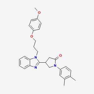 1-(3,4-dimethylphenyl)-4-(1-(3-(4-methoxyphenoxy)propyl)-1H-benzo[d]imidazol-2-yl)pyrrolidin-2-one