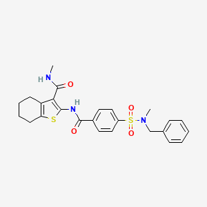 molecular formula C25H27N3O4S2 B2732916 2-(4-(N-benzyl-N-methylsulfamoyl)benzamido)-N-methyl-4,5,6,7-tetrahydrobenzo[b]thiophene-3-carboxamide CAS No. 868965-41-7
