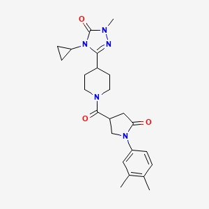 4-cyclopropyl-3-(1-(1-(3,4-dimethylphenyl)-5-oxopyrrolidine-3-carbonyl)piperidin-4-yl)-1-methyl-1H-1,2,4-triazol-5(4H)-one