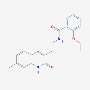 molecular formula C22H24N2O3 B2732919 N-[2-(7,8-dimethyl-2-oxo-1H-quinolin-3-yl)ethyl]-2-ethoxybenzamide CAS No. 851407-52-8