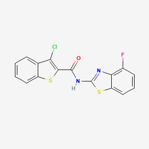 molecular formula C16H8ClFN2OS2 B2732935 3-chloro-N-(4-fluoro-1,3-benzothiazol-2-yl)-1-benzothiophene-2-carboxamide CAS No. 905674-47-7