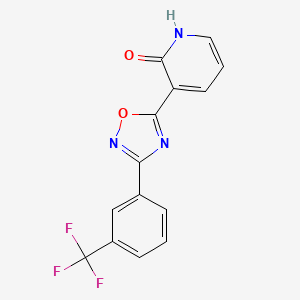 molecular formula C14H8F3N3O2 B2732938 3-(3-(3-(trifluoromethyl)phenyl)-1,2,4-oxadiazol-5-yl)pyridin-2(1H)-one CAS No. 950277-20-0