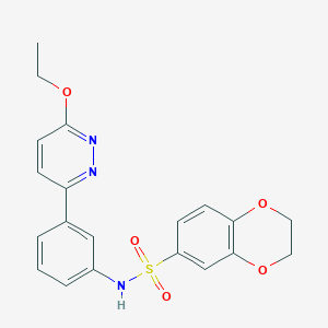 molecular formula C20H19N3O5S B2732939 N-[3-(6-ethoxypyridazin-3-yl)phenyl]-2,3-dihydro-1,4-benzodioxine-6-sulfonamide CAS No. 895805-84-2