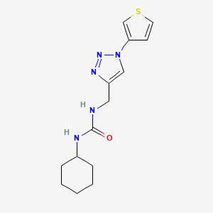 1-cyclohexyl-3-((1-(thiophen-3-yl)-1H-1,2,3-triazol-4-yl)methyl)urea