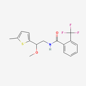 molecular formula C16H16F3NO2S B2732945 N-(2-methoxy-2-(5-methylthiophen-2-yl)ethyl)-2-(trifluoromethyl)benzamide CAS No. 1797337-17-7