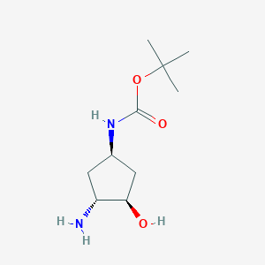 molecular formula C10H20N2O3 B2732957 Tert-butyl N-[(1R,3R,4R)-3-amino-4-hydroxycyclopentyl]carbamate CAS No. 2408937-15-3