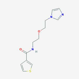 molecular formula C12H15N3O2S B2732958 N-(2-(2-(1H-imidazol-1-yl)ethoxy)ethyl)thiophene-3-carboxamide CAS No. 2034310-77-3