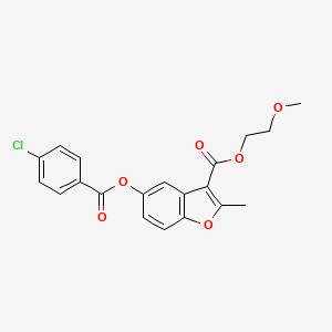 2-Methoxyethyl 5-((4-chlorobenzoyl)oxy)-2-methylbenzofuran-3-carboxylate