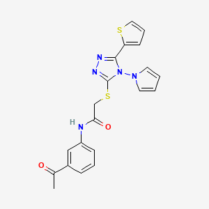 N-(3-acetylphenyl)-2-{[4-(1H-pyrrol-1-yl)-5-(thiophen-2-yl)-4H-1,2,4-triazol-3-yl]sulfanyl}acetamide