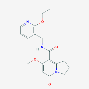 molecular formula C18H21N3O4 B2732968 N-((2-ethoxypyridin-3-yl)methyl)-7-methoxy-5-oxo-1,2,3,5-tetrahydroindolizine-8-carboxamide CAS No. 2034280-58-3