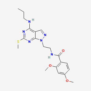 molecular formula C20H26N6O3S B2732970 2,4-dimethoxy-N-(2-(6-(methylthio)-4-(propylamino)-1H-pyrazolo[3,4-d]pyrimidin-1-yl)ethyl)benzamide CAS No. 946282-16-2