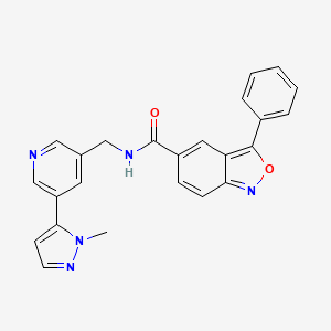 molecular formula C24H19N5O2 B2732973 N-((5-(1-甲基-1H-吡唑-5-基)吡啶-3-基)甲基)-3-苯基苯并[c]异噁唑-5-羧酰胺 CAS No. 2034462-98-9