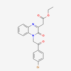 molecular formula C20H17BrN2O4 B2732982 Ethyl 2-{4-[2-(4-bromophenyl)-2-oxoethyl]-3-oxo-3,4-dihydro-2-quinoxalinyl}acetate CAS No. 478041-09-7