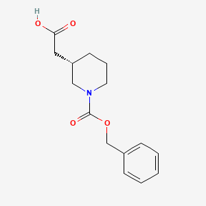 molecular formula C15H19NO4 B2732985 2-[(3S)-1-phenylmethoxycarbonylpiperidin-3-yl]acetic acid CAS No. 2198055-75-1