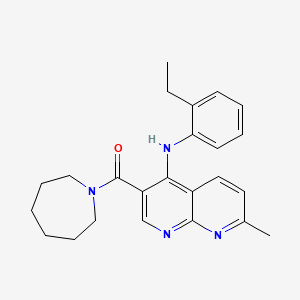 molecular formula C24H28N4O B2732987 2-{[2-(dimethylamino)ethyl]thio}-N-(tetrahydrofuran-2-ylmethyl)nicotinamide CAS No. 1251623-35-4