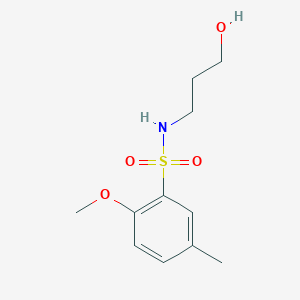 molecular formula C11H17NO4S B273299 N-(3-hydroxypropyl)-2-methoxy-5-methylbenzenesulfonamide 