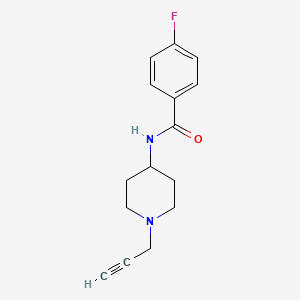 molecular formula C15H17FN2O B2733001 4-Fluoro-N-(1-prop-2-ynylpiperidin-4-yl)benzamide CAS No. 2249084-46-4