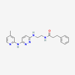 molecular formula C21H24N6O B2733003 N-(2-((6-((4-甲基吡啶-2-基)氨基)吡啶并[3,2-d]嘧啶-3-基)氨基)乙基)-3-苯基丙酰胺 CAS No. 1040646-07-8