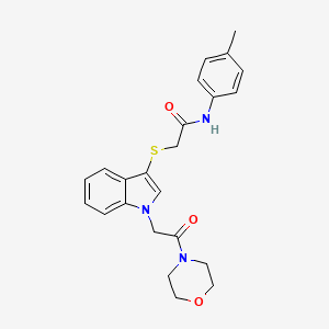 molecular formula C23H25N3O3S B2733004 2-((1-(2-morpholino-2-oxoethyl)-1H-indol-3-yl)thio)-N-(p-tolyl)acetamide CAS No. 878054-40-1