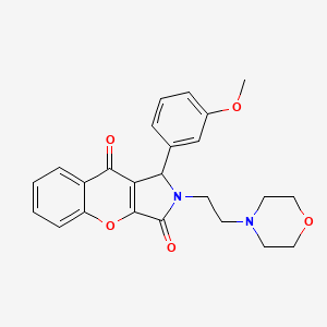 molecular formula C24H24N2O5 B2733005 1-(3-Methoxyphenyl)-2-(2-morpholinoethyl)-1,2-dihydrochromeno[2,3-c]pyrrole-3,9-dione CAS No. 634573-72-1