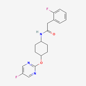 2-(2-fluorophenyl)-N-((1r,4r)-4-((5-fluoropyrimidin-2-yl)oxy)cyclohexyl)acetamide