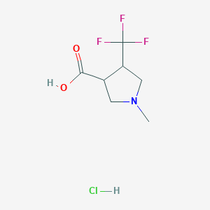 molecular formula C7H11ClF3NO2 B2733039 1-Methyl-4-(trifluoromethyl)pyrrolidine-3-carboxylic acid;hydrochloride CAS No. 1955553-18-0