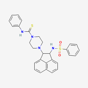 4-[2-(benzenesulfonamido)-1,2-dihydroacenaphthylen-1-yl]-N-phenylpiperazine-1-carbothioamide