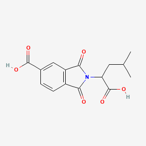 molecular formula C15H15NO6 B2733046 2-(1-carboxy-3-methylbutyl)-1,3-dioxo-2,3-dihydro-1H-isoindole-5-carboxylic acid CAS No. 131613-54-2