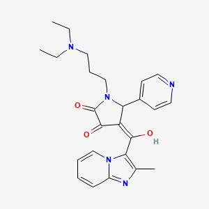 molecular formula C25H29N5O3 B2733049 1-(3-(diethylamino)propyl)-3-hydroxy-4-(2-methylimidazo[1,2-a]pyridine-3-carbonyl)-5-(pyridin-4-yl)-1H-pyrrol-2(5H)-one CAS No. 844825-19-0